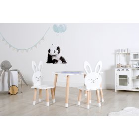 Detský stôl so stoličkami - Zajac - biely, Ourbaby