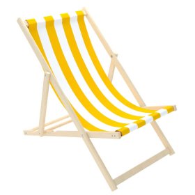 Plážové ležadlo Pruhy - žlto-biele, CHILL